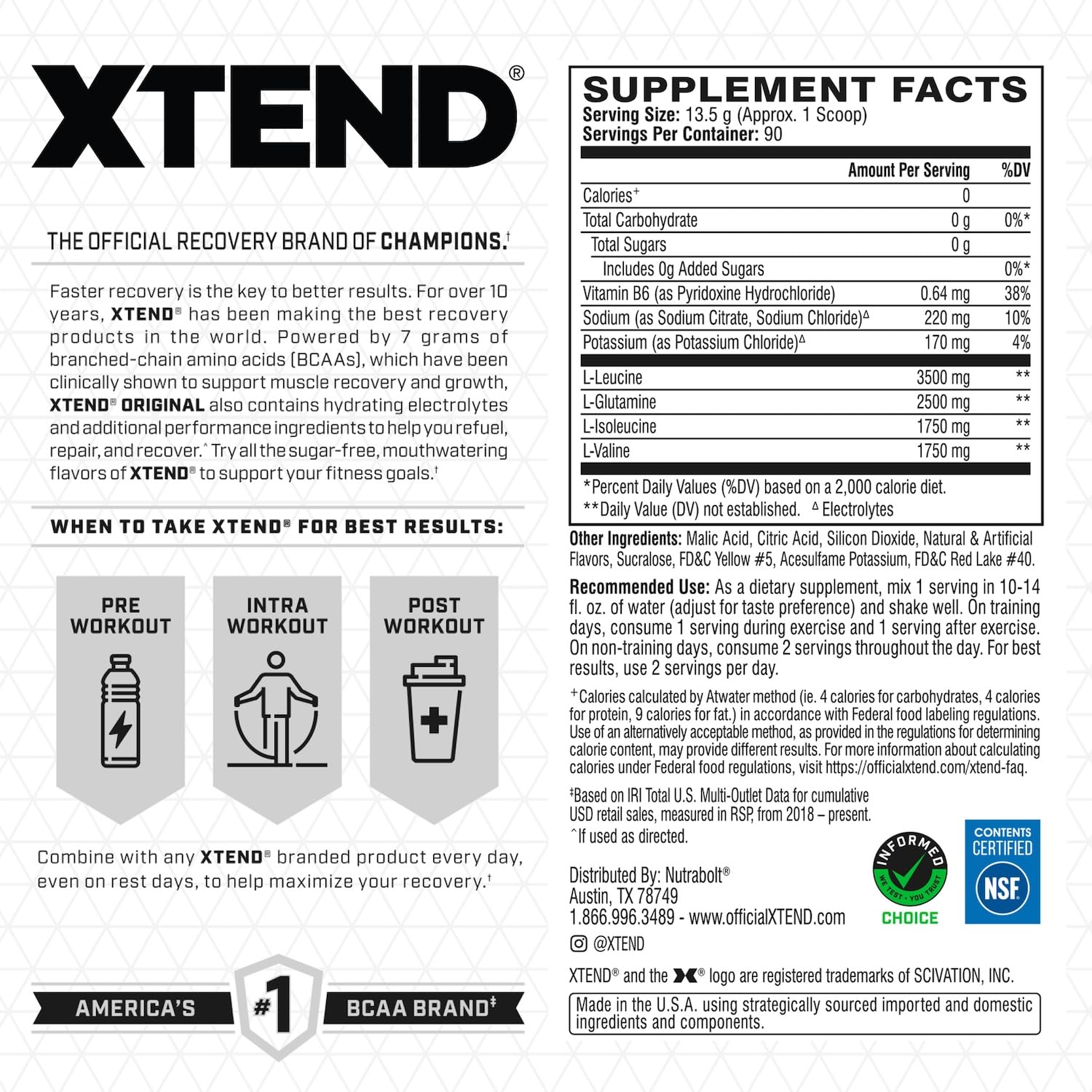 Xtend Mango Madness scoop mixing in a shaker for fast-dissolving drink.