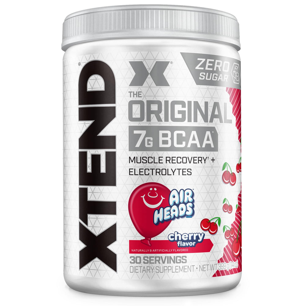 Xtend Original BCAA powder being poured for post-workout recovery.