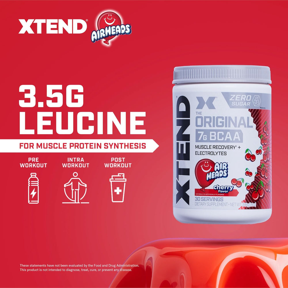 Close-up of Xtend with L-glutamine highlighting recovery support.