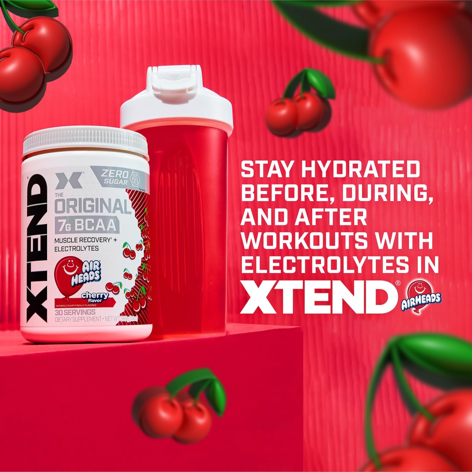 Xtend powder in a shaker bottle ready for a workout sip.