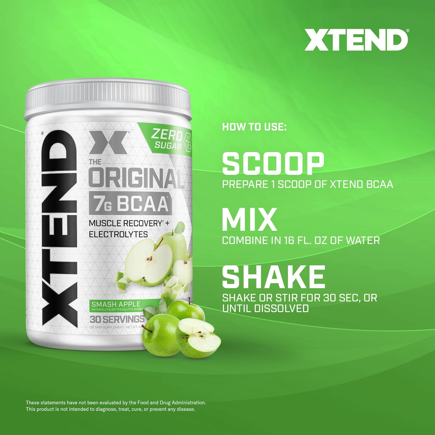 Xtend Original BCAA label highlights BCAAs and electrolytes