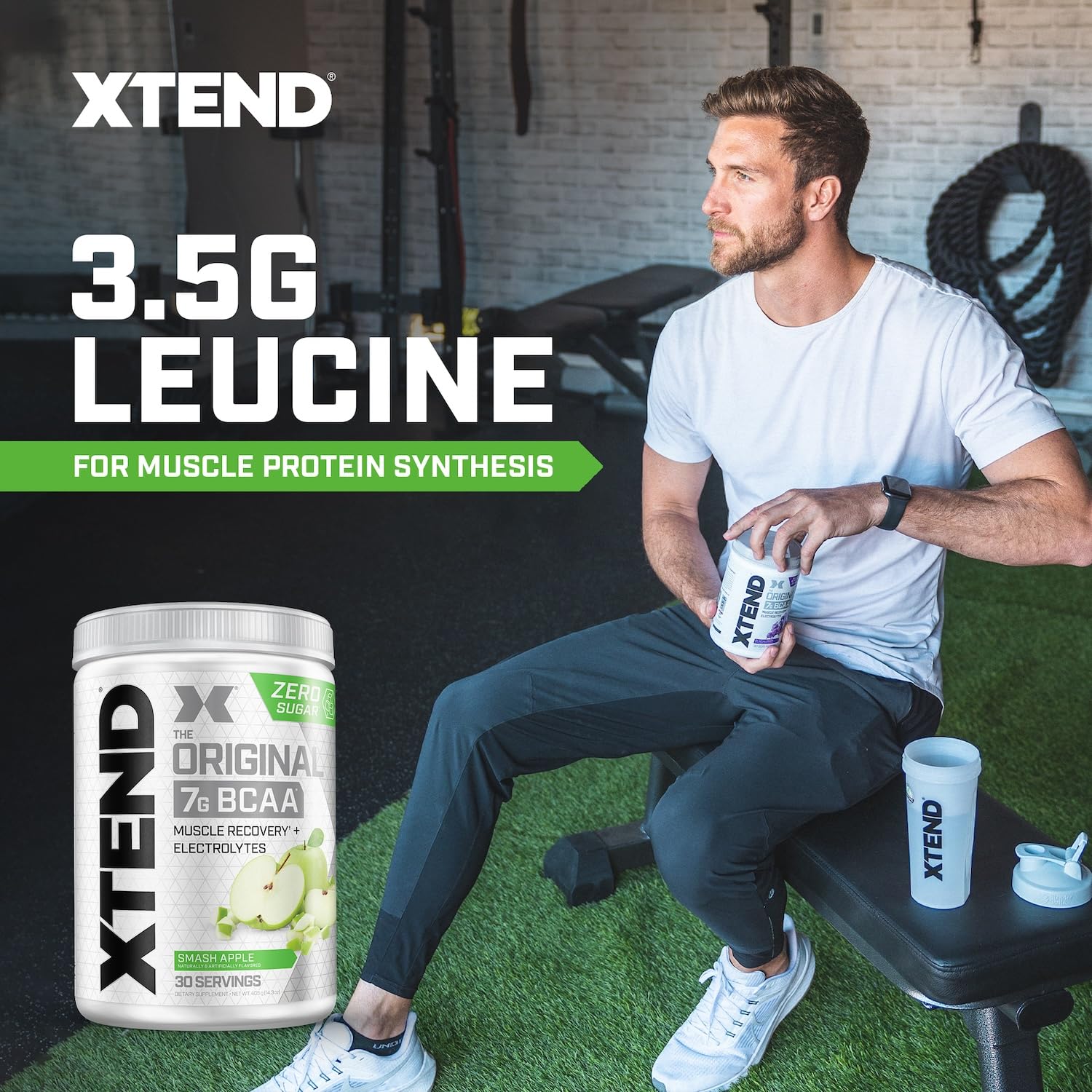 Xtend Original BCAA powder poured into a shaker during workouts