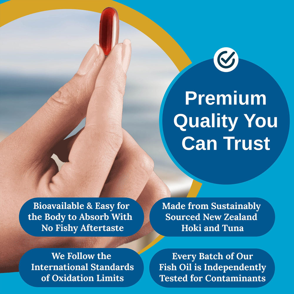 Xtendlife Omega 3 QH CoQ10 ubiquinol presentation suggests added energy and heart-friendly support