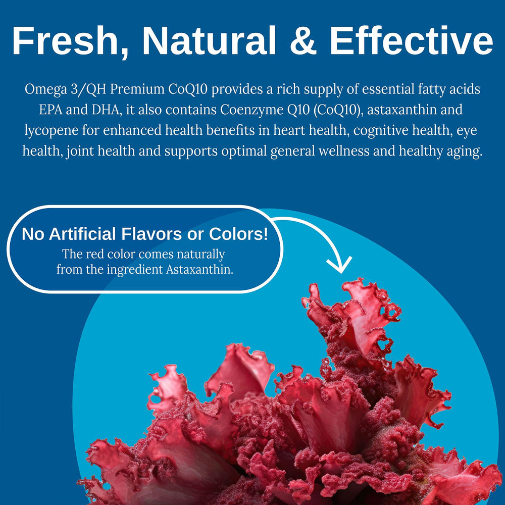 Xtendlife Omega 3 QH lab-testing badge reinforcing product integrity