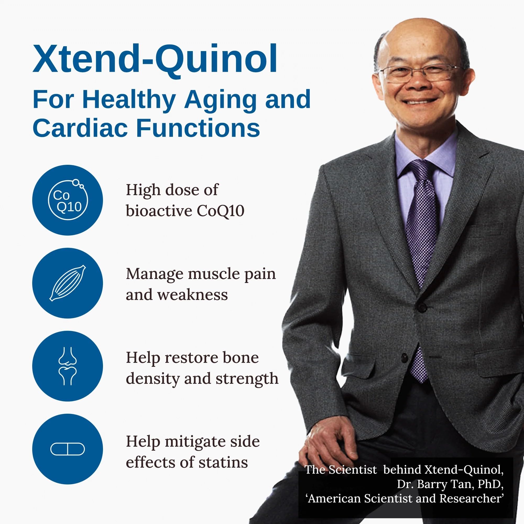 Xtendlife Xtend-Quinol ingredient panel emphasizing ubiquinol and GG.