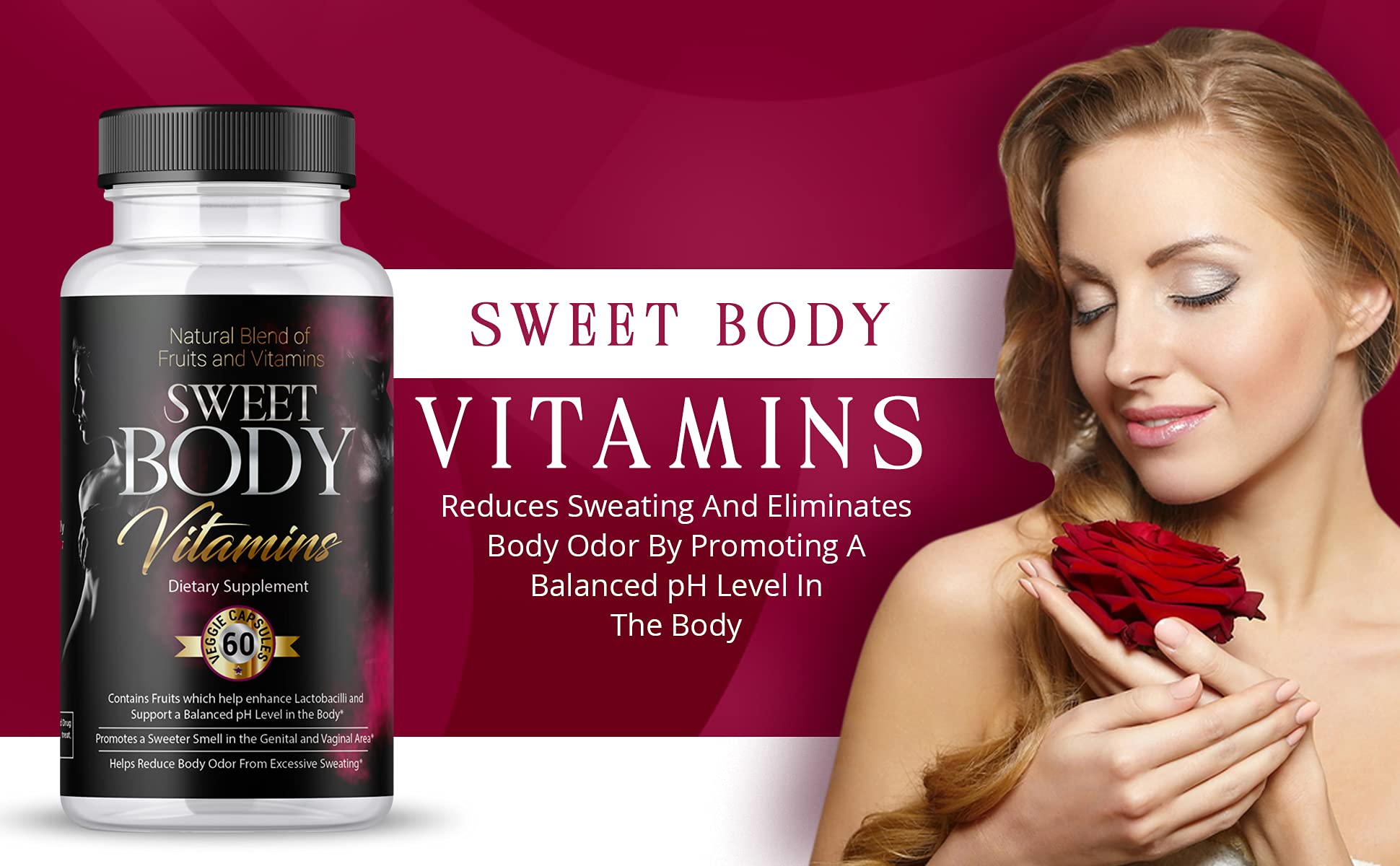 Xtra Body SweetBody capsules being poured demonstrates an easy routine to reduce sweat