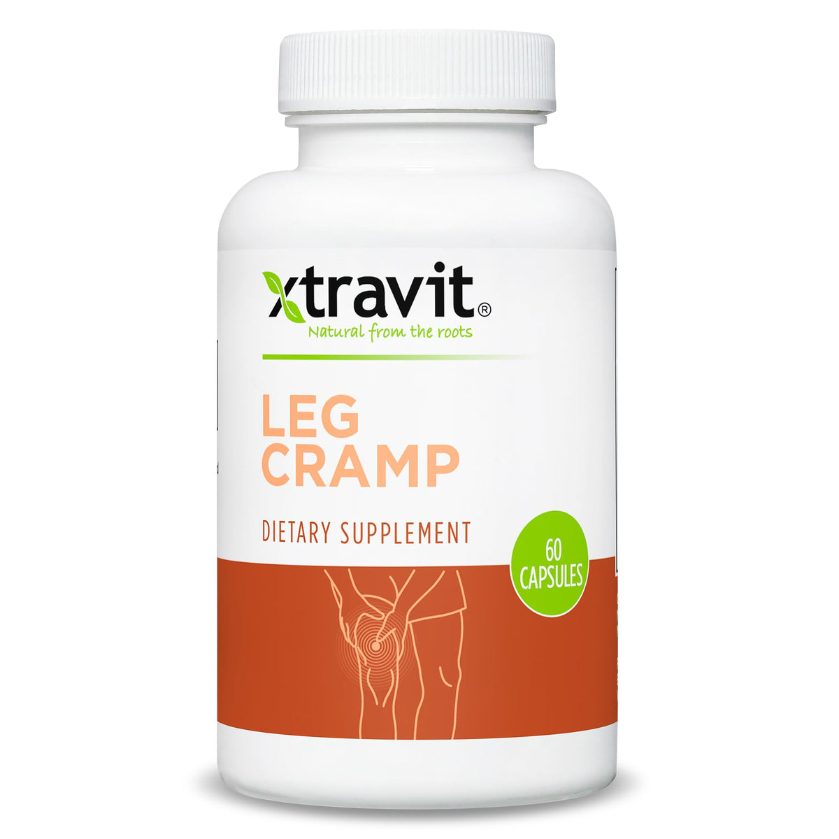Xtravit Leg Cramp bottle close-up for nighttime leg comfort