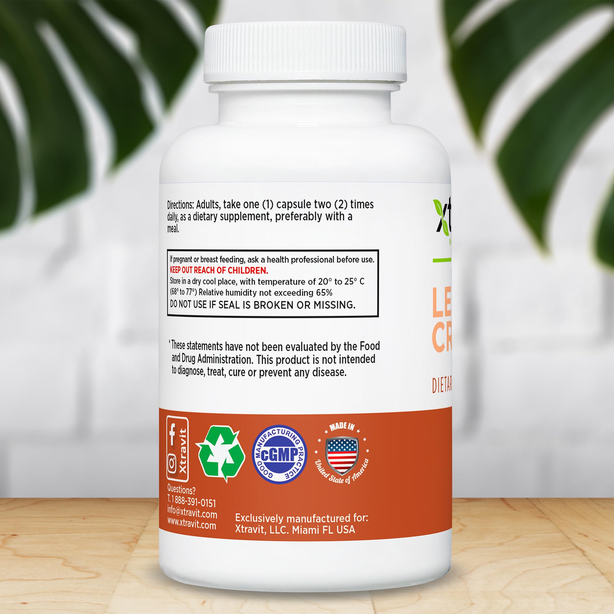 Xtravit Leg Cramp label detail highlights vegan, gluten-free formula