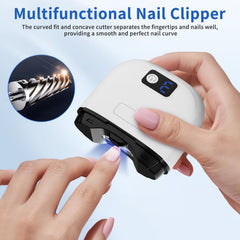 Xubioooo nail clipper with LED light close-up for precise trimming