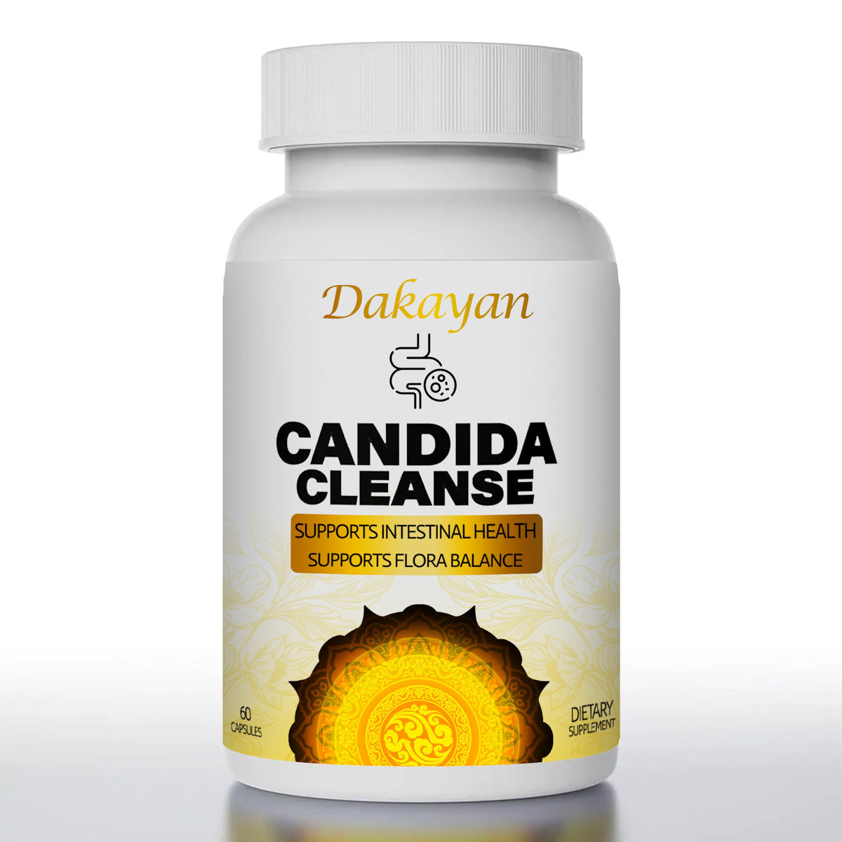 Xucivik Advanced Candida Cleanse bottle front showing capsules for daily gut balance