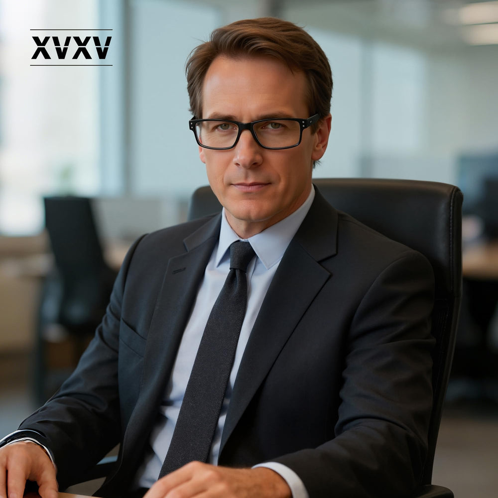 XVXV blue-light blocking lenses reduce digital eye strain during screen use.
