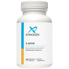 XYMOGEN 5 MTHF bottle – convenient daily supplement for potential methylation support.