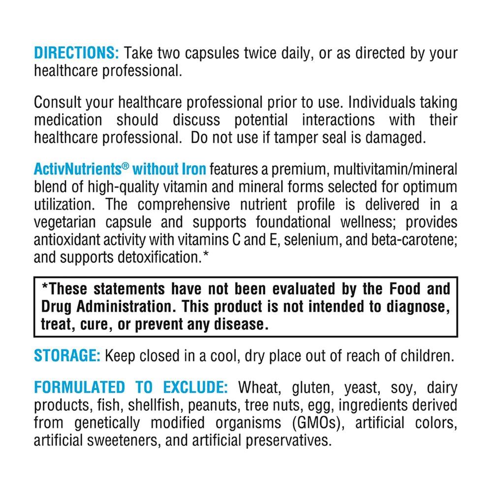 XYMOGEN ActivNutrients allergen-free formulation suitable for sensitive diets.