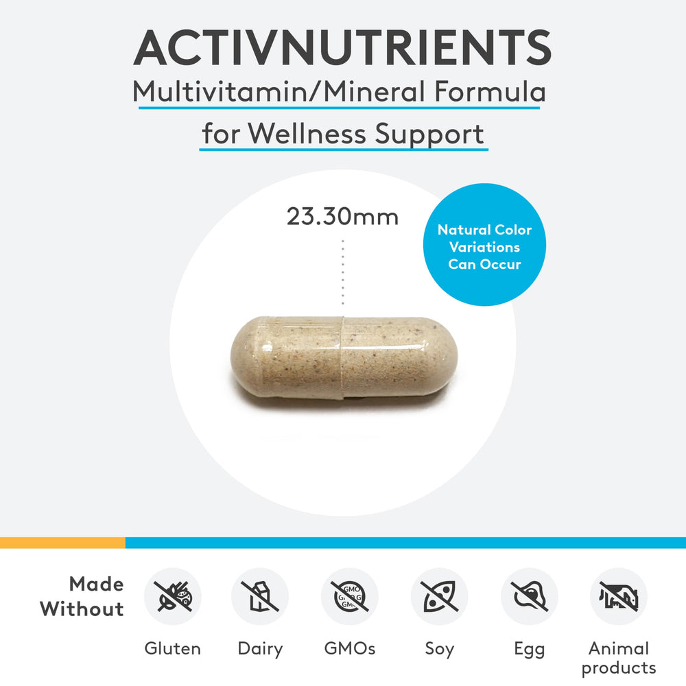 Closeup of ActivNutrients capsules highlighting chelated minerals for absorption
