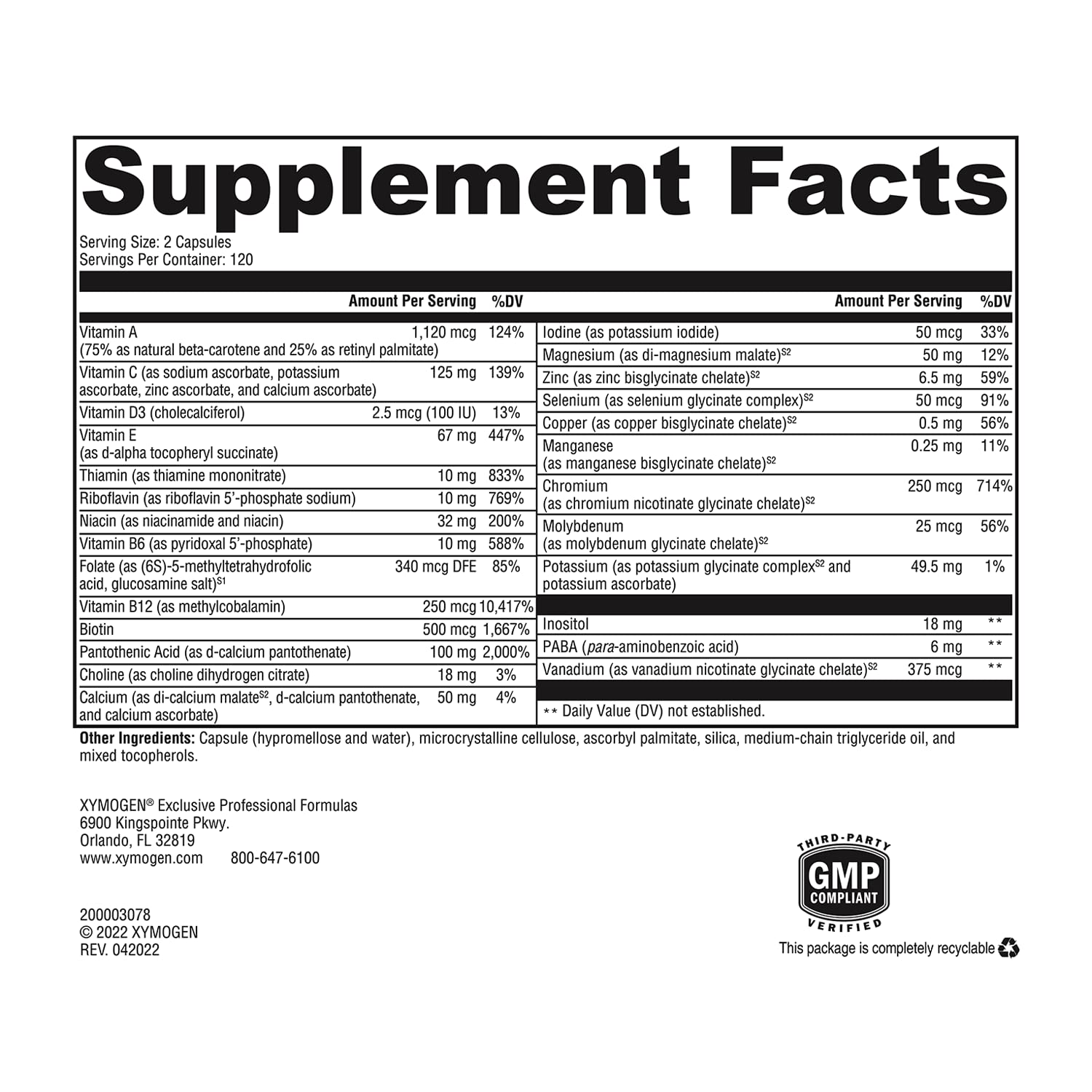Ingredients panel highlights premium chelated minerals
