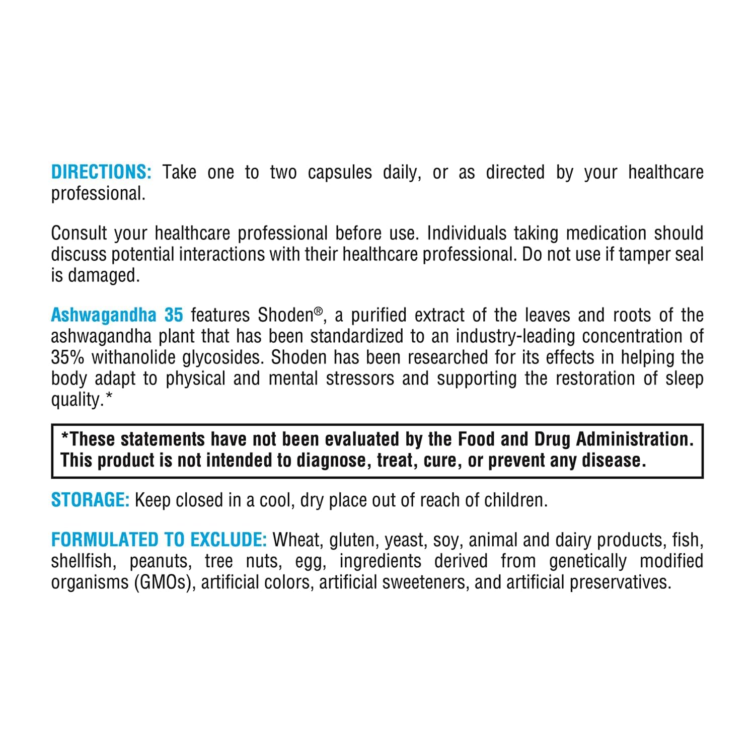 Allergen-free formula note highlighting wheat gluten soy exclusions.