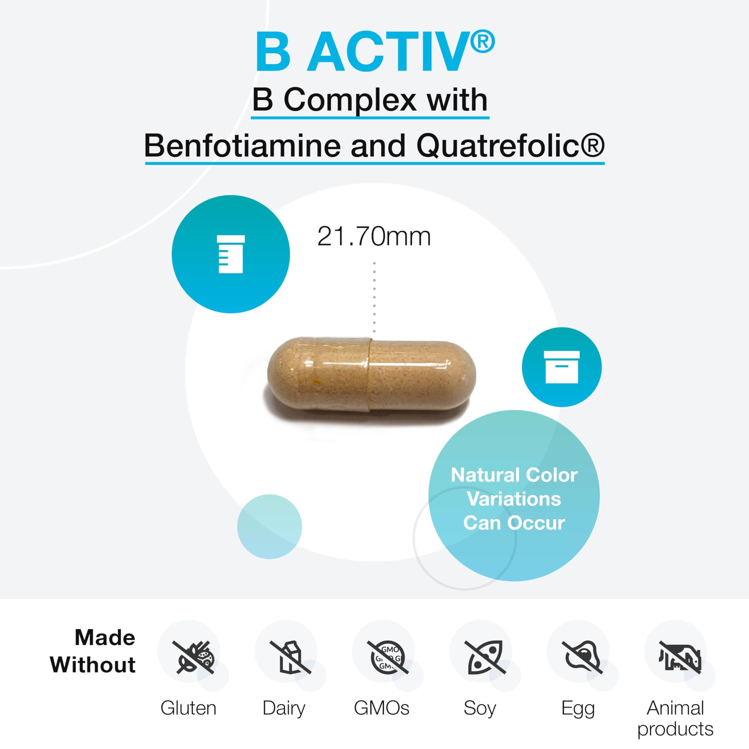 Xymogen B Activ bottle front highlighting activated B vitamins for vitality.