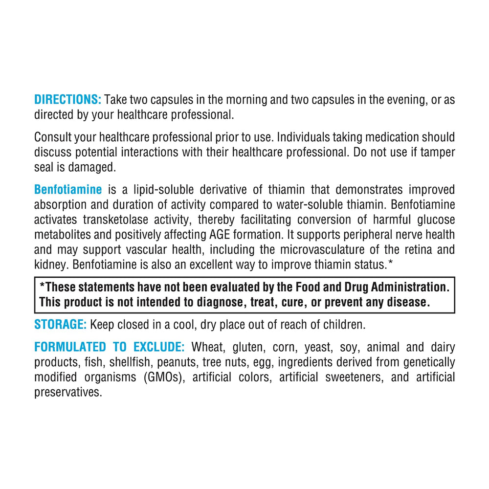 Vegan formulation icon on XYMOGEN Benfotiamine bottle signals plant-based option.