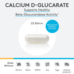 XYMOGEN Calcium D-Glucarate capsules inside bottle for easy twice-daily dosing.