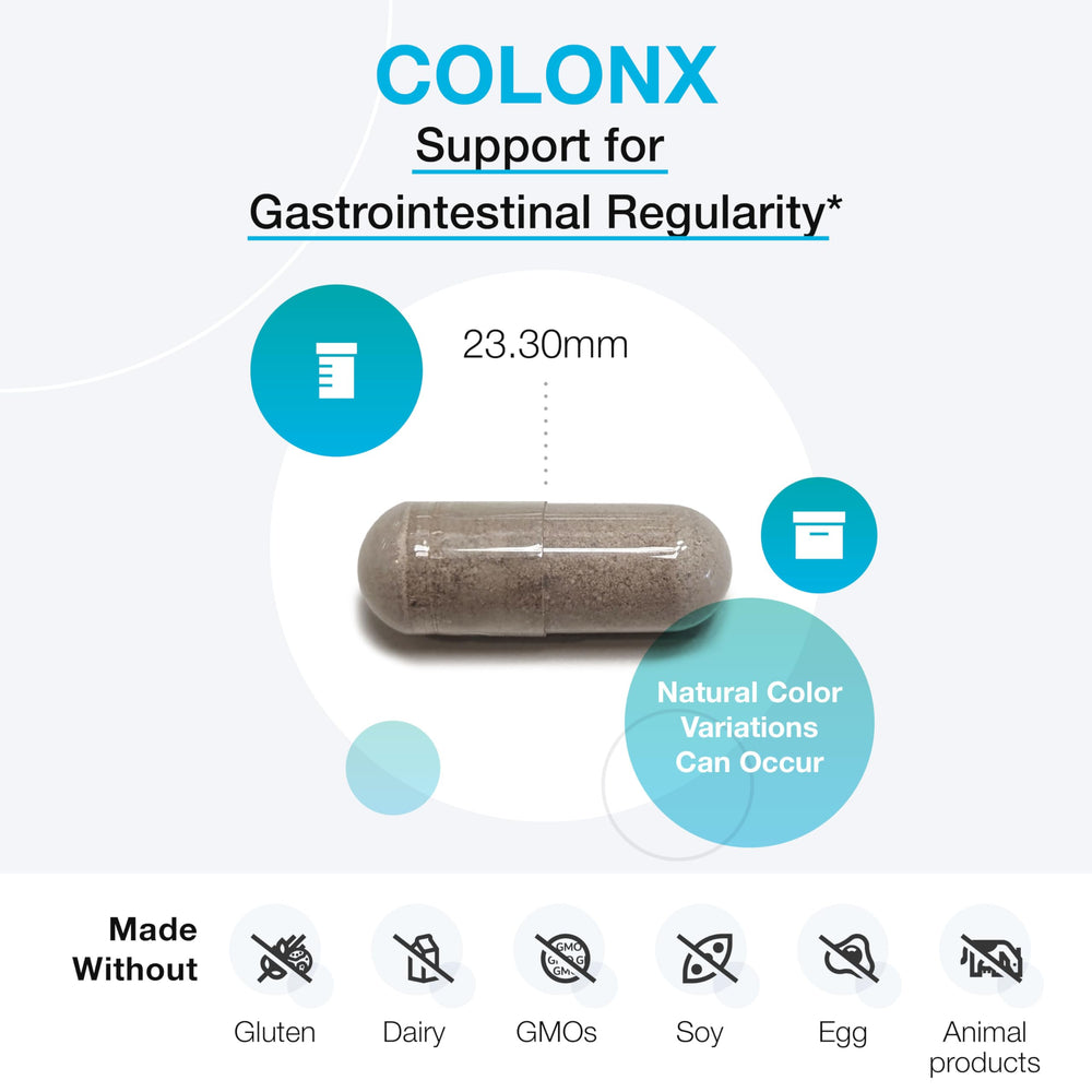 XYMOGEN ColonX label close-up highlighting Triphala formula