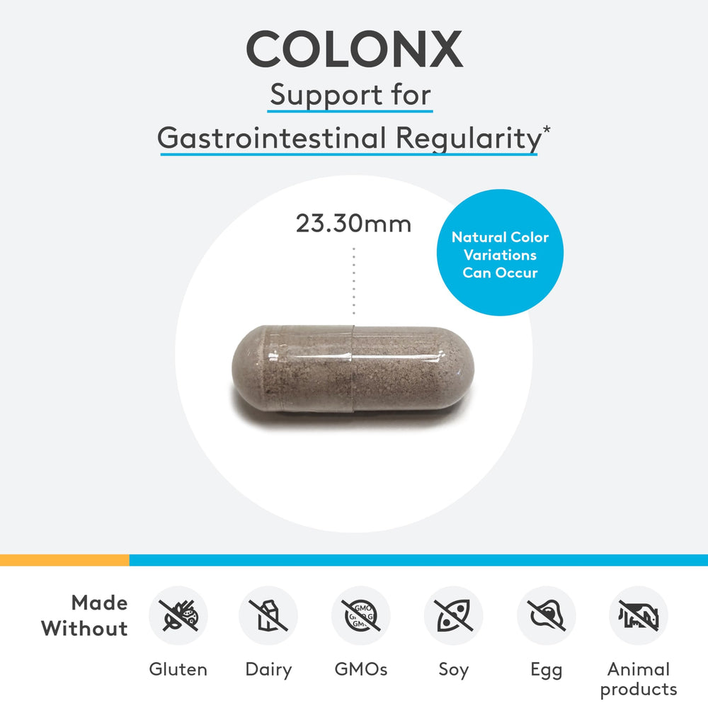XYMOGEN ColonX packaging outside box emphasizing clean ingredients