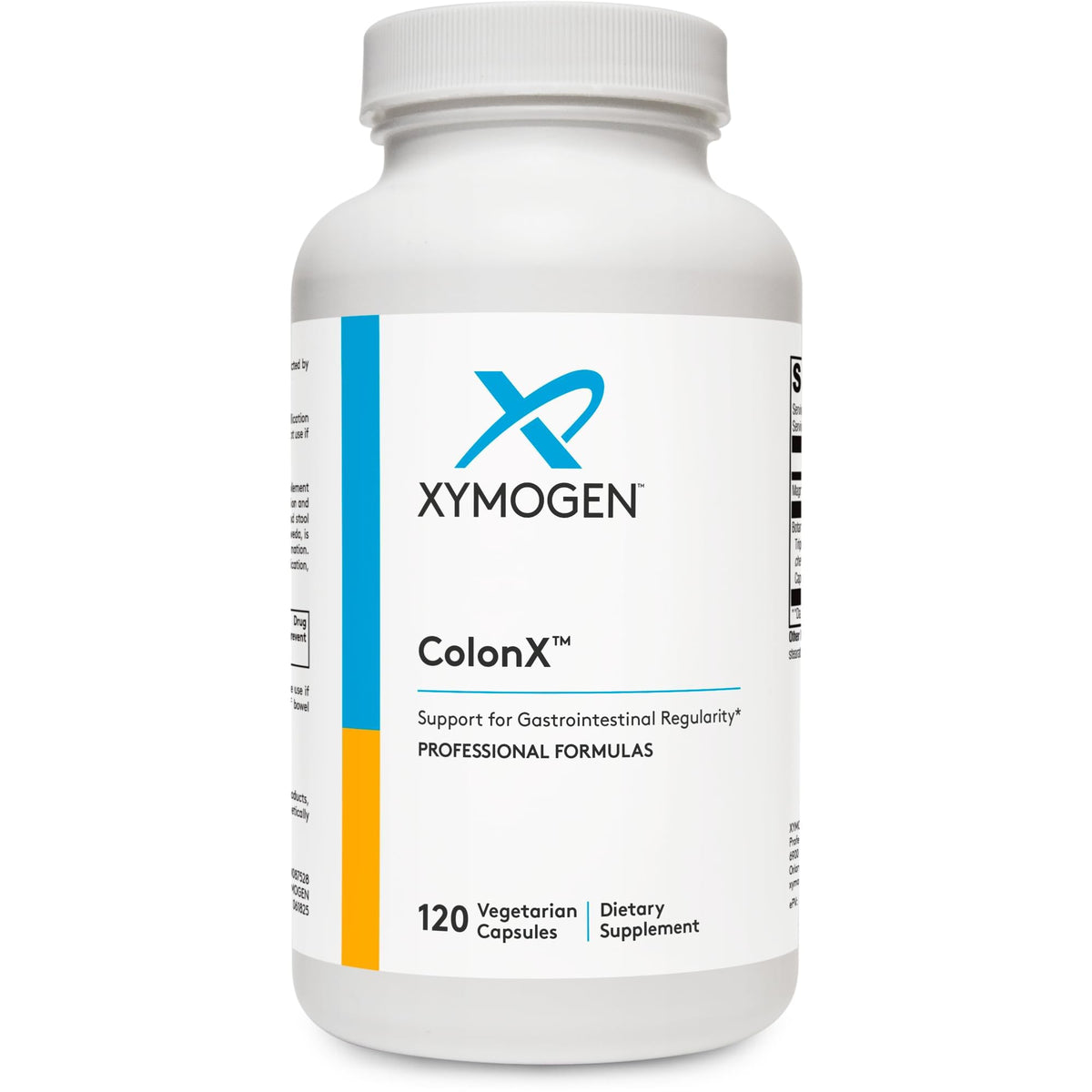 XYMOGEN ColonX bottle front with capsules for digestive support