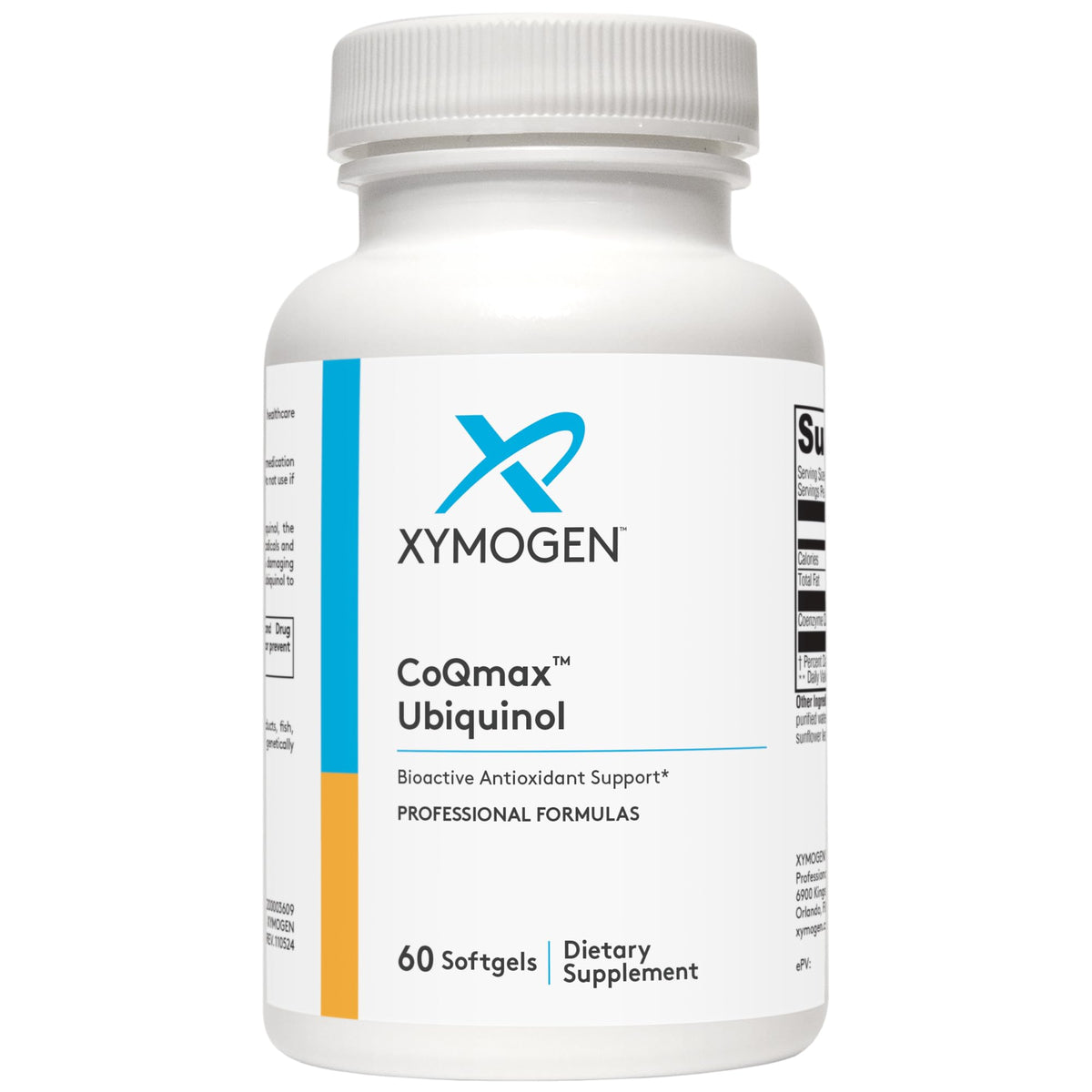 XYMOGEN CoQmax 200mg bottle front for daily antioxidant support.