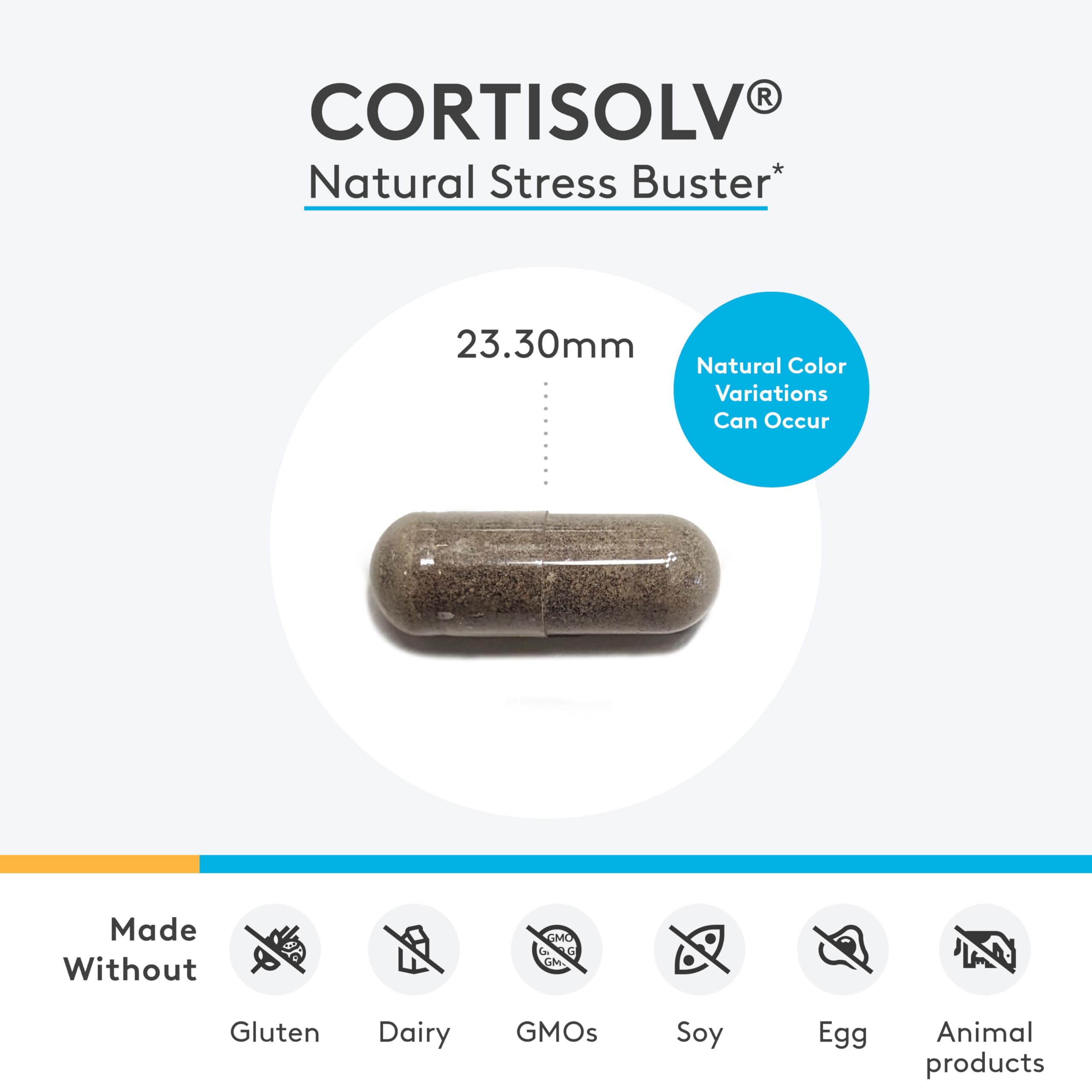 XYMOGEN Cortisolv bottle label shows clean ingredients and adrenal balance.