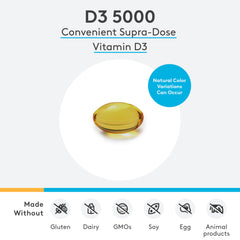 XYMOGEN D3 5000 softgel pour shows easy daily intake to maintain vitamin levels
