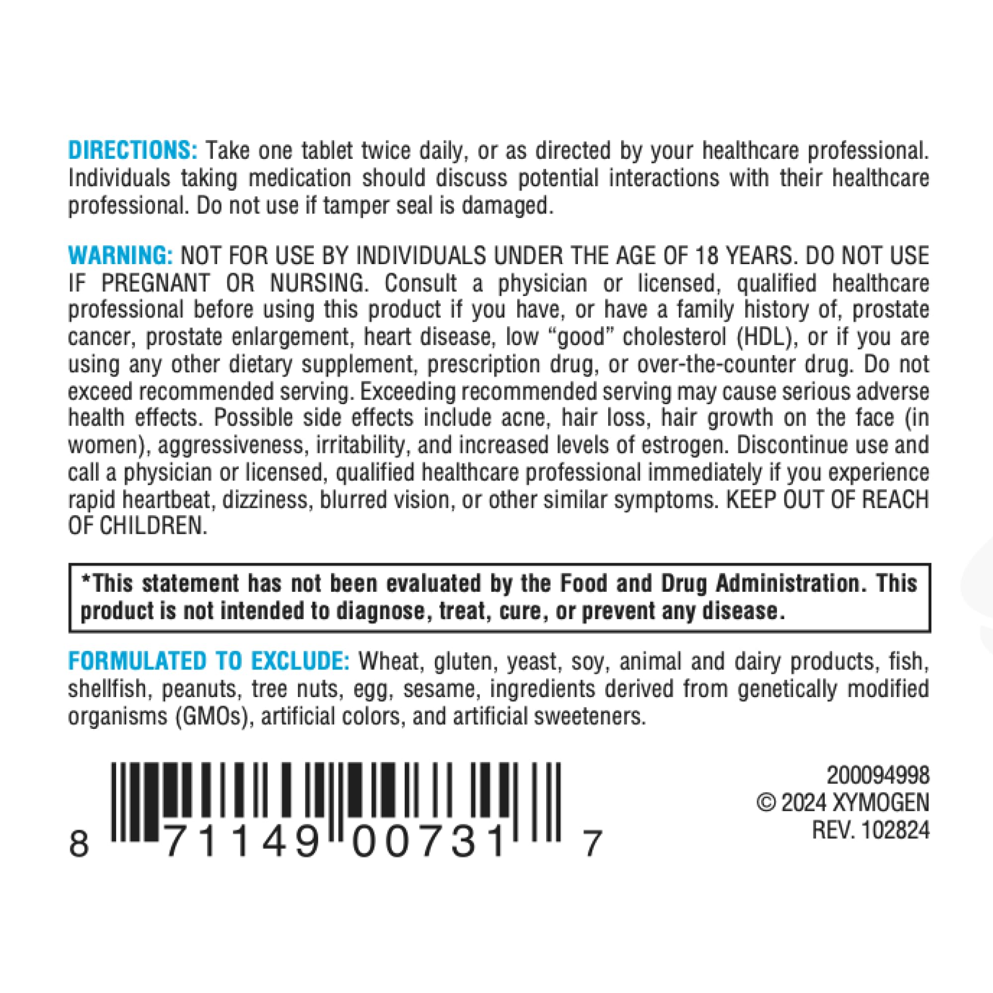 XYMOGEN DHEA 25 mg packaging, ready for daily supplementation.
