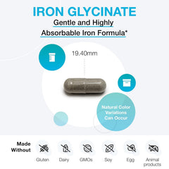 XYMOGEN Iron Glycinate pills held in hand for daily energy support