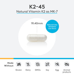 XYMOGEN K2-45 capsules close-up highlighting MK-7 form