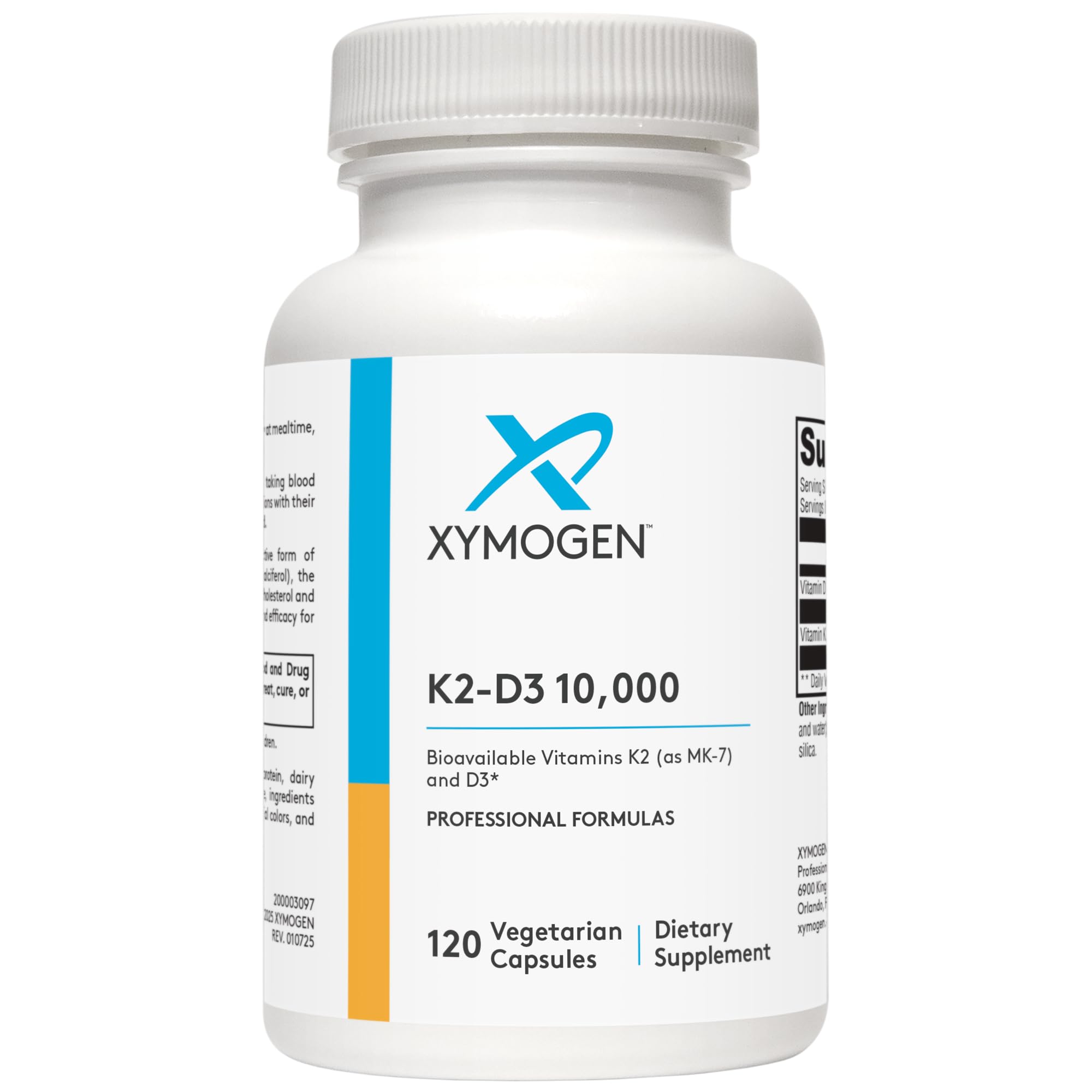 XYMOGEN K2-D3 10000 bottle front view for bone and heart support