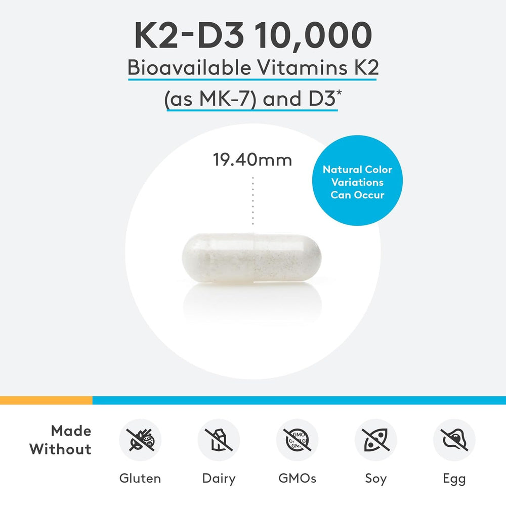 XYMOGEN K2-D3 10000 bottle-on-desk suggests an at-home wellness routine.