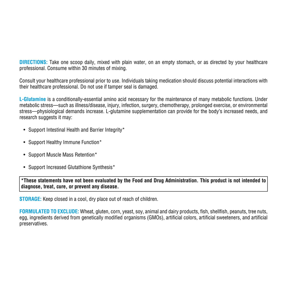 XYMOGEN L-Glutamine powder measured dose supports consistent intake