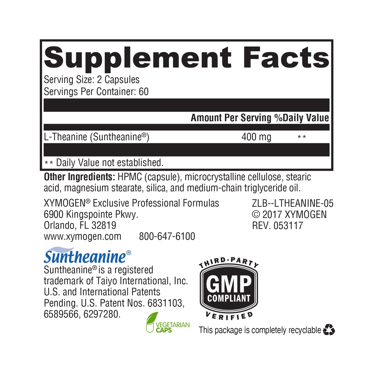 XYMOGEN L-Theanine in a daily wellness routine.