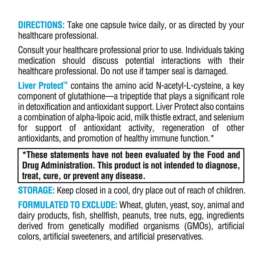 XYMOGEN Liver Protect alpha-lipoic acid and milk thistle blend for antioxidant activity.