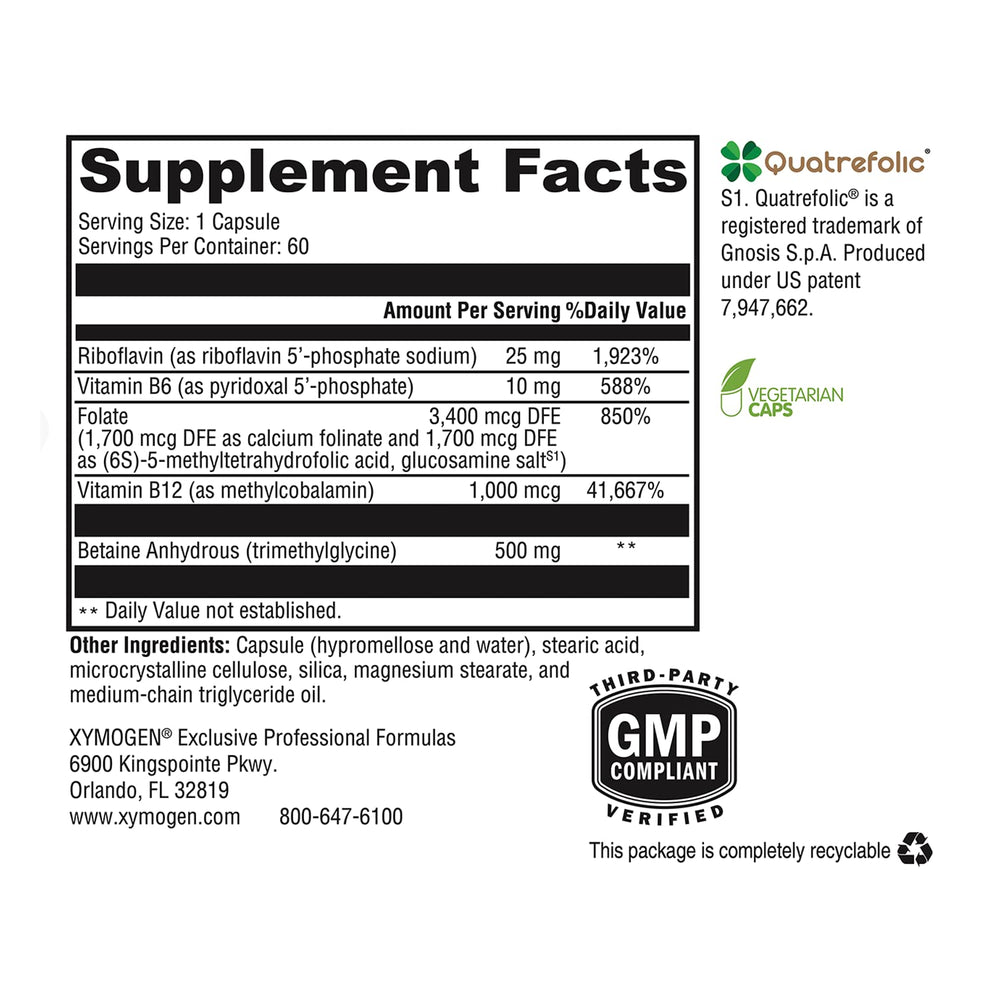 XYMOGEN Methyl Protect riboflavin phosphate close-up for vitamin B2 activity