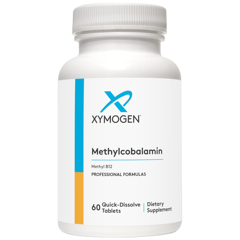 XYMOGEN Methylcobalamin tablet close-up, small and easy to swallow daily B12