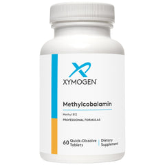XYMOGEN Methylcobalamin tablet close-up, small and easy to swallow daily B12