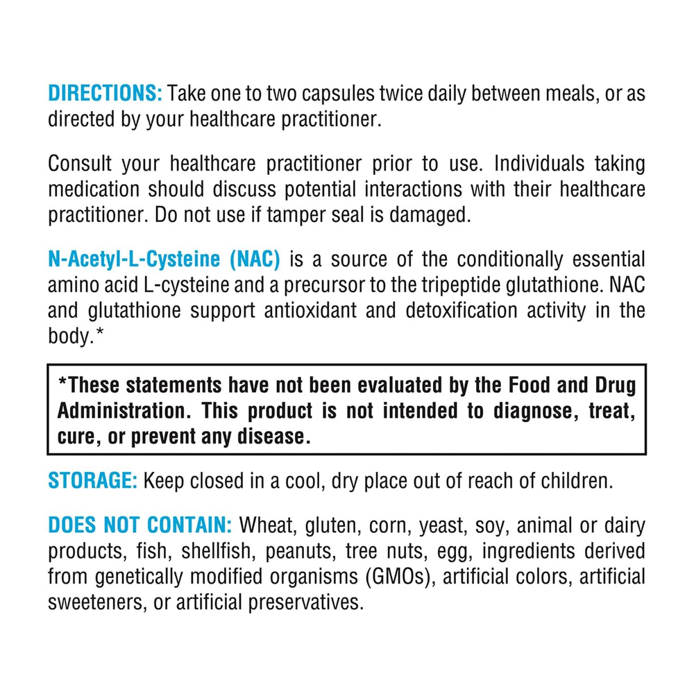 XYMOGEN NAC 600mg serving size information for daily use