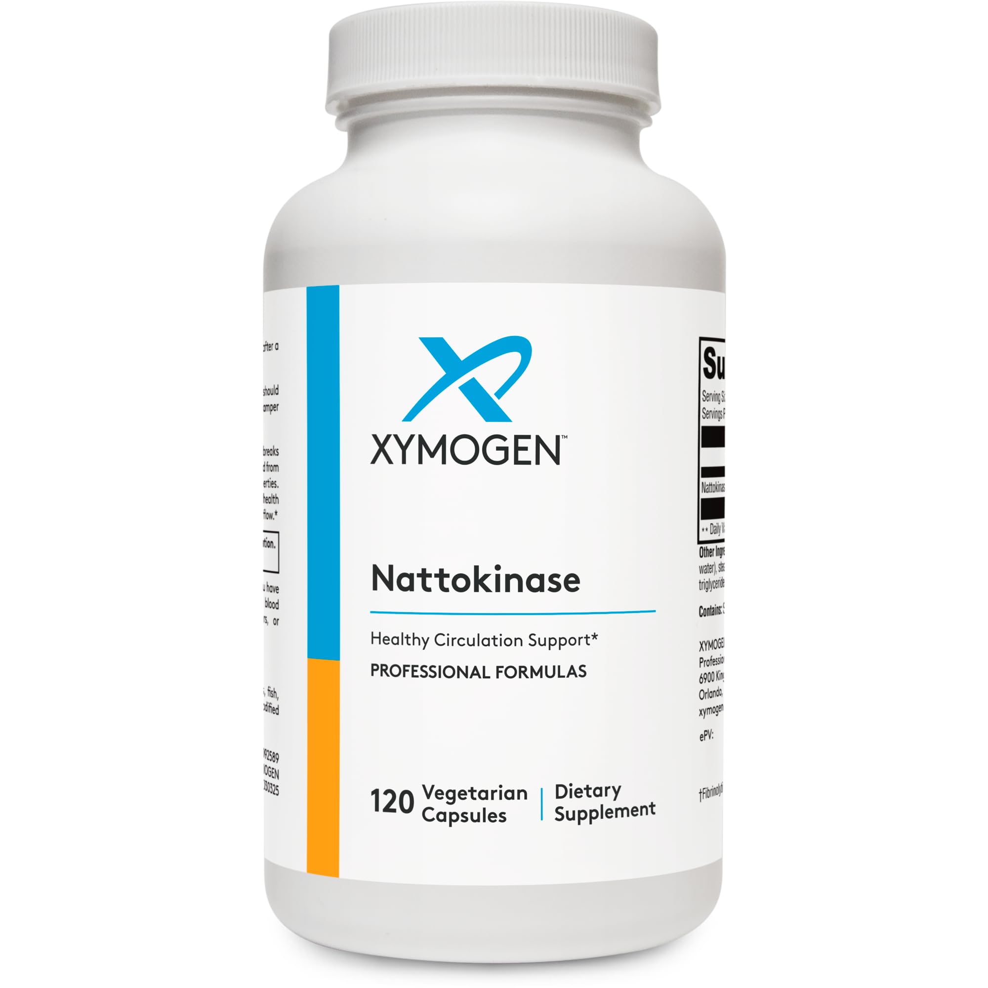 XYMOGEN nattokinase 2000 FU bottle supports healthy circulation and heart wellness.