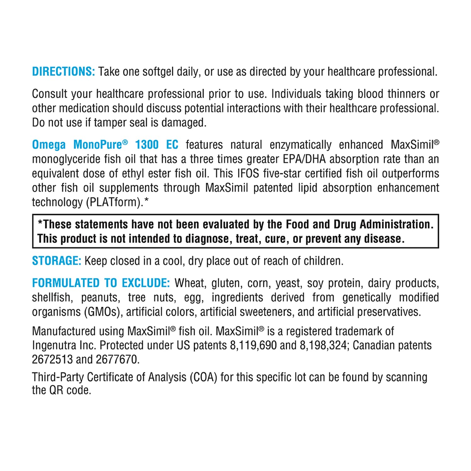 XYMOGEN Omega MonoPure 1300 EC softgels close-up emphasizing smooth, easy-to-swallow capsules.