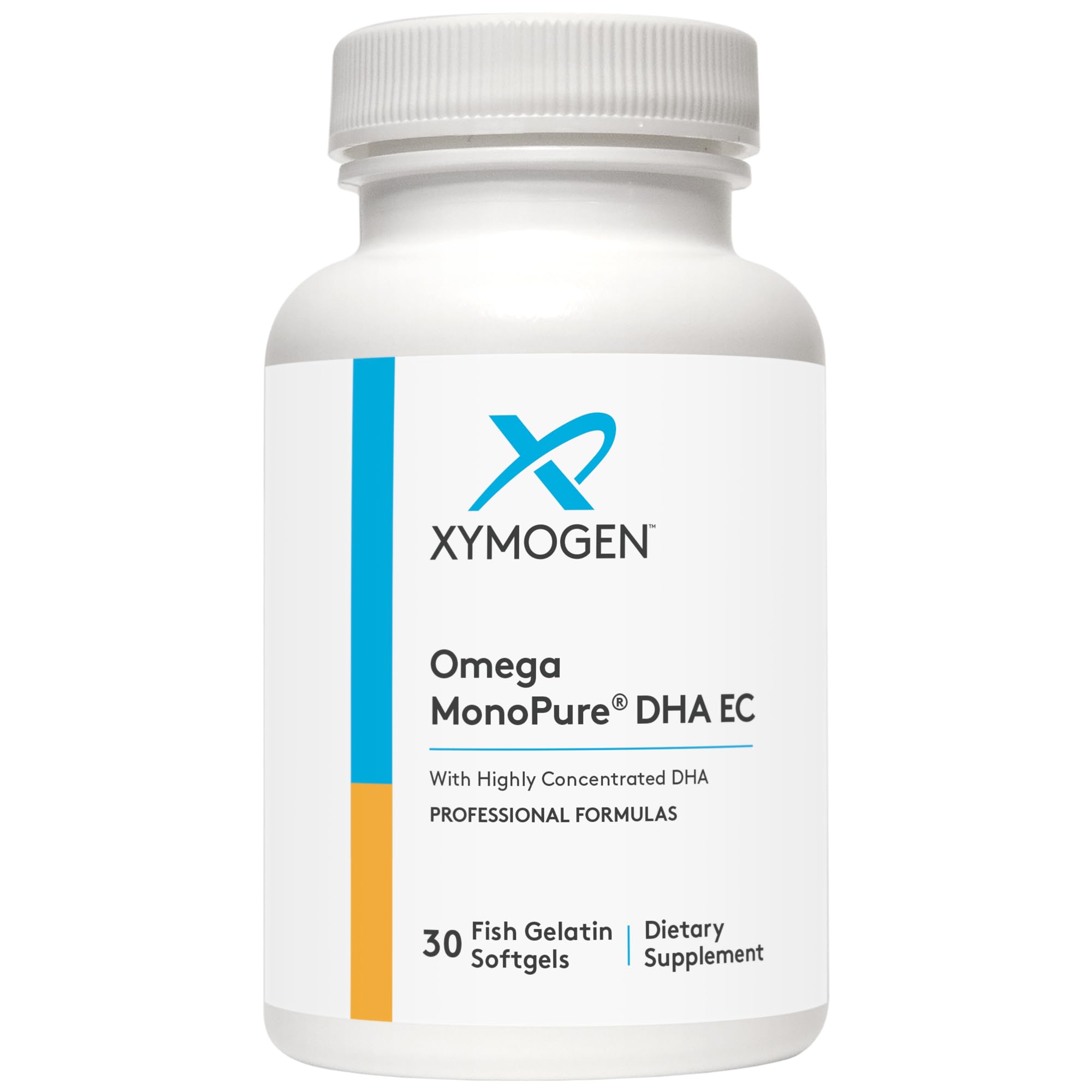XYMOGEN Omega MonoPure DHA EC bottle prepared for daily omega-3 support