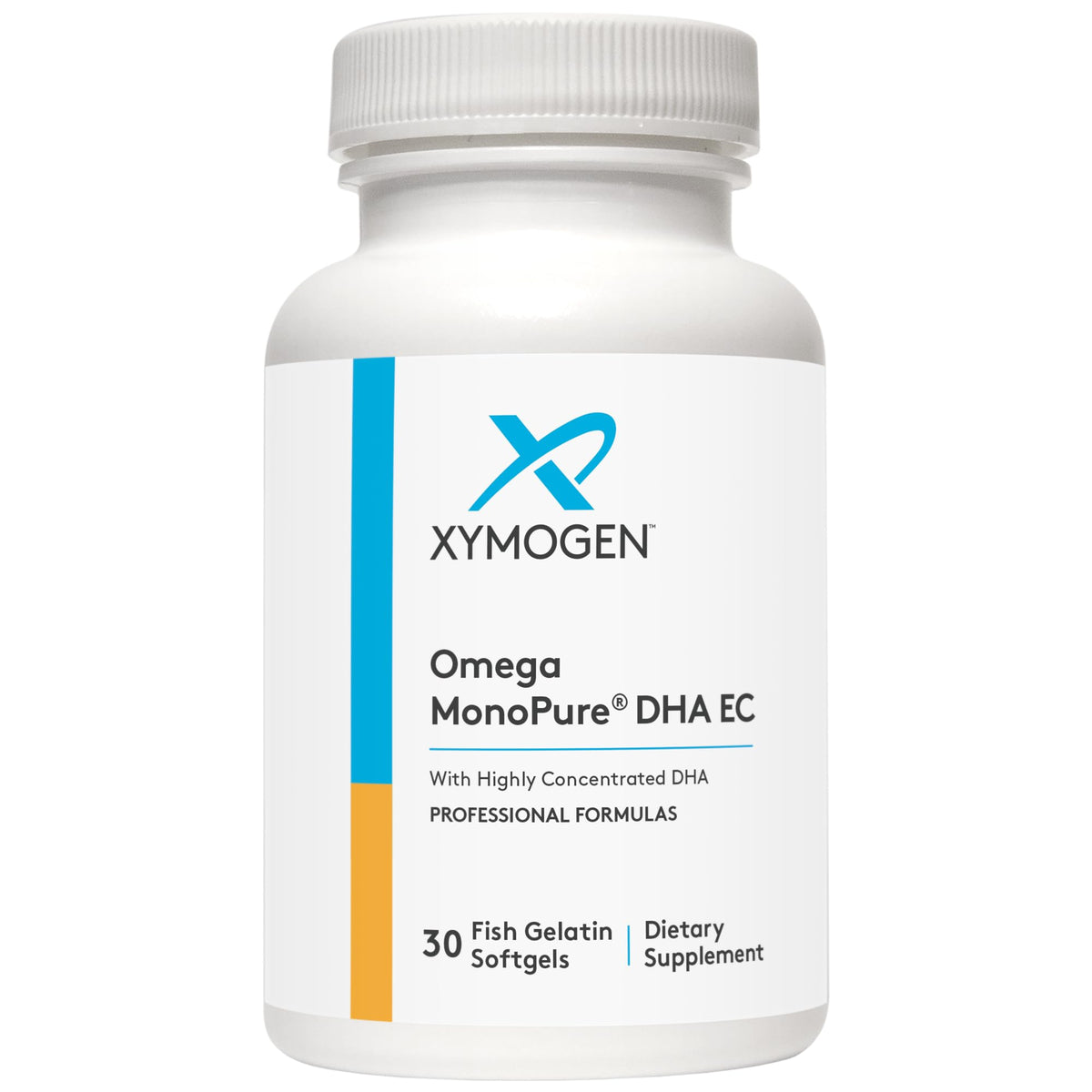XYMOGEN Omega MonoPure DHA EC bottle prepared for daily omega-3 support