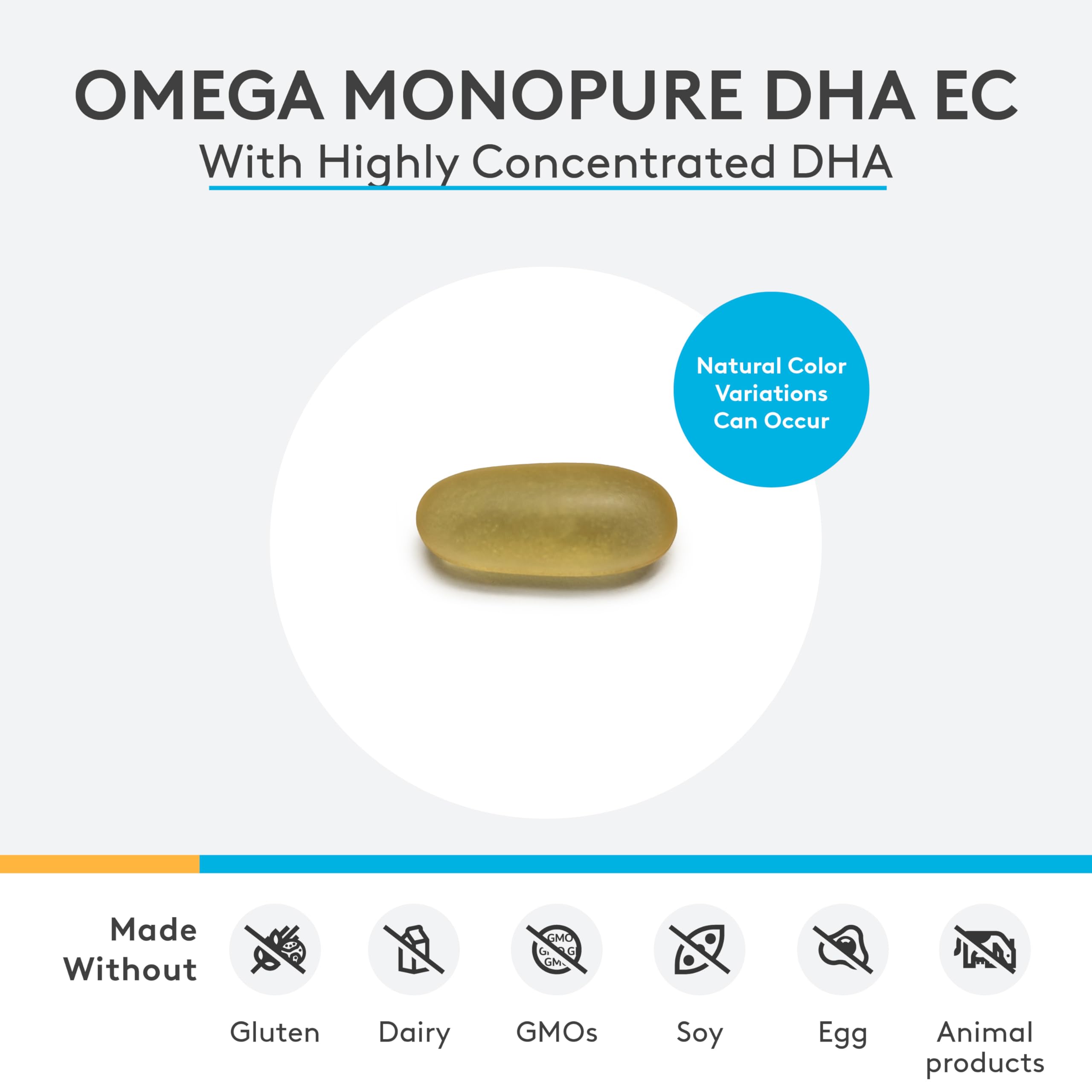 Close-up of the XYMOGEN DHA EC label highlighting purity and potency