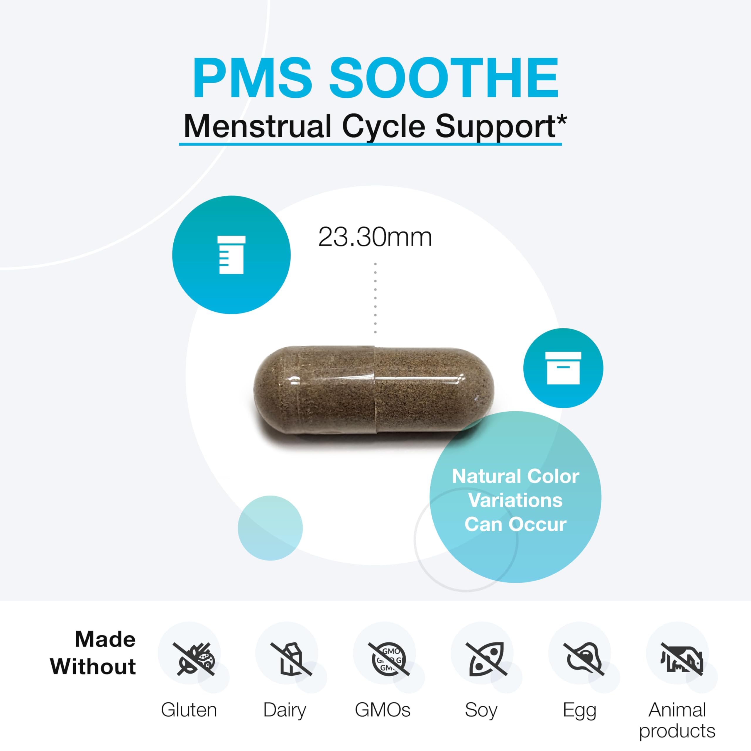 Dong Quai and Vitex botanicals featured in XYMOGEN PMS Soothe label.