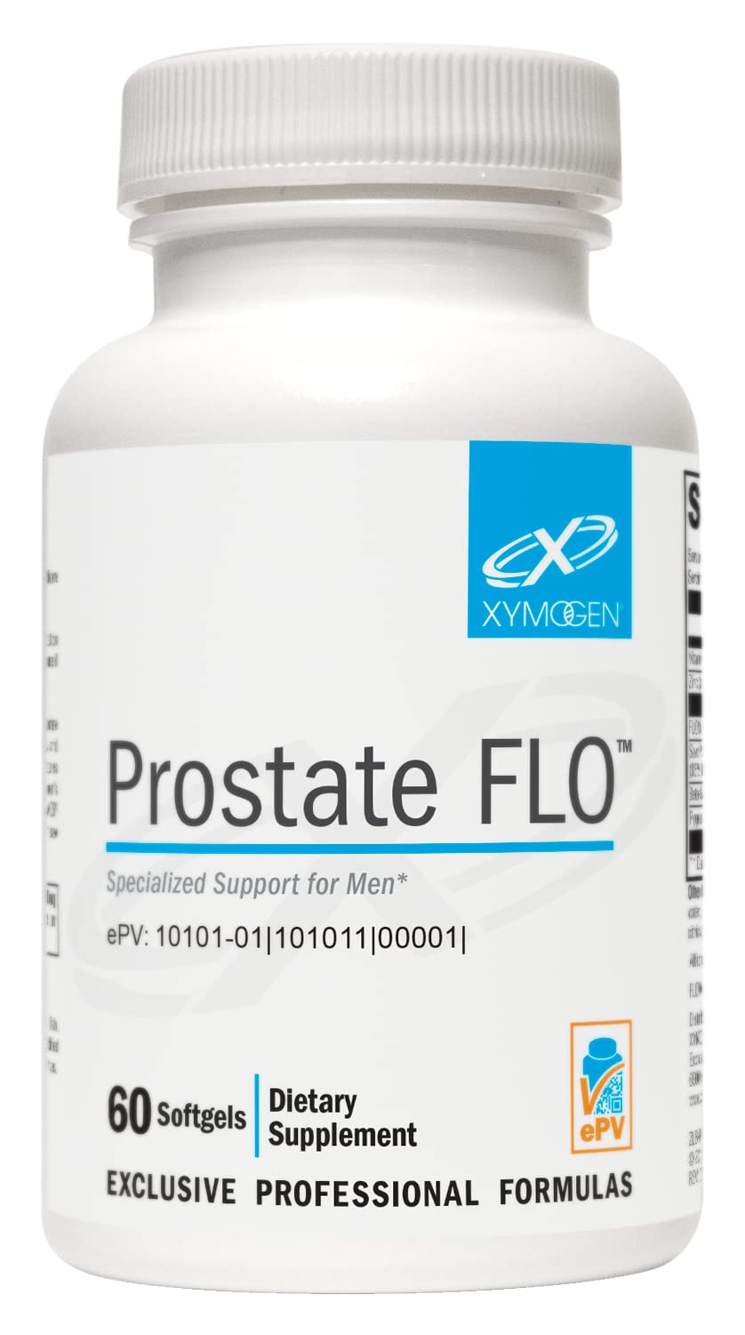 XYMOGEN Prostate FLO bottle supports urinary flow and prostate health.