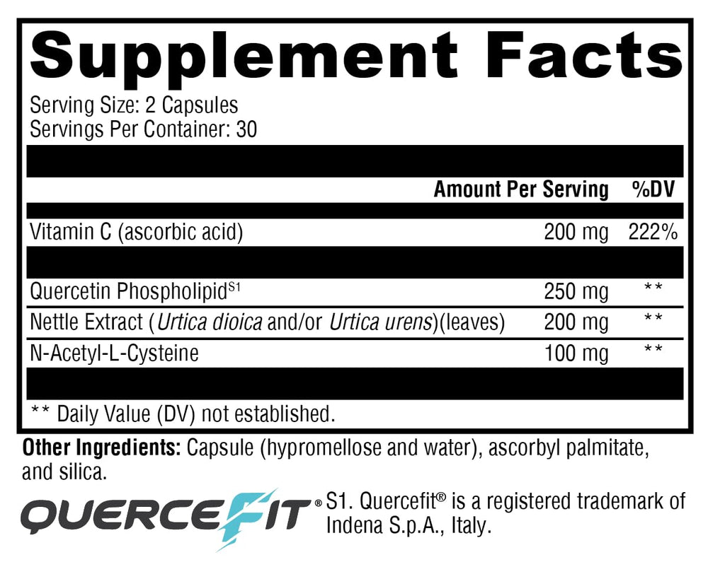 XYMOGEN Quercetin 20× Plus capsules ready to take for nasal comfort.