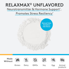 XYMOGEN RelaxMax scoop close-up illustrating easy serving for daily resilience.